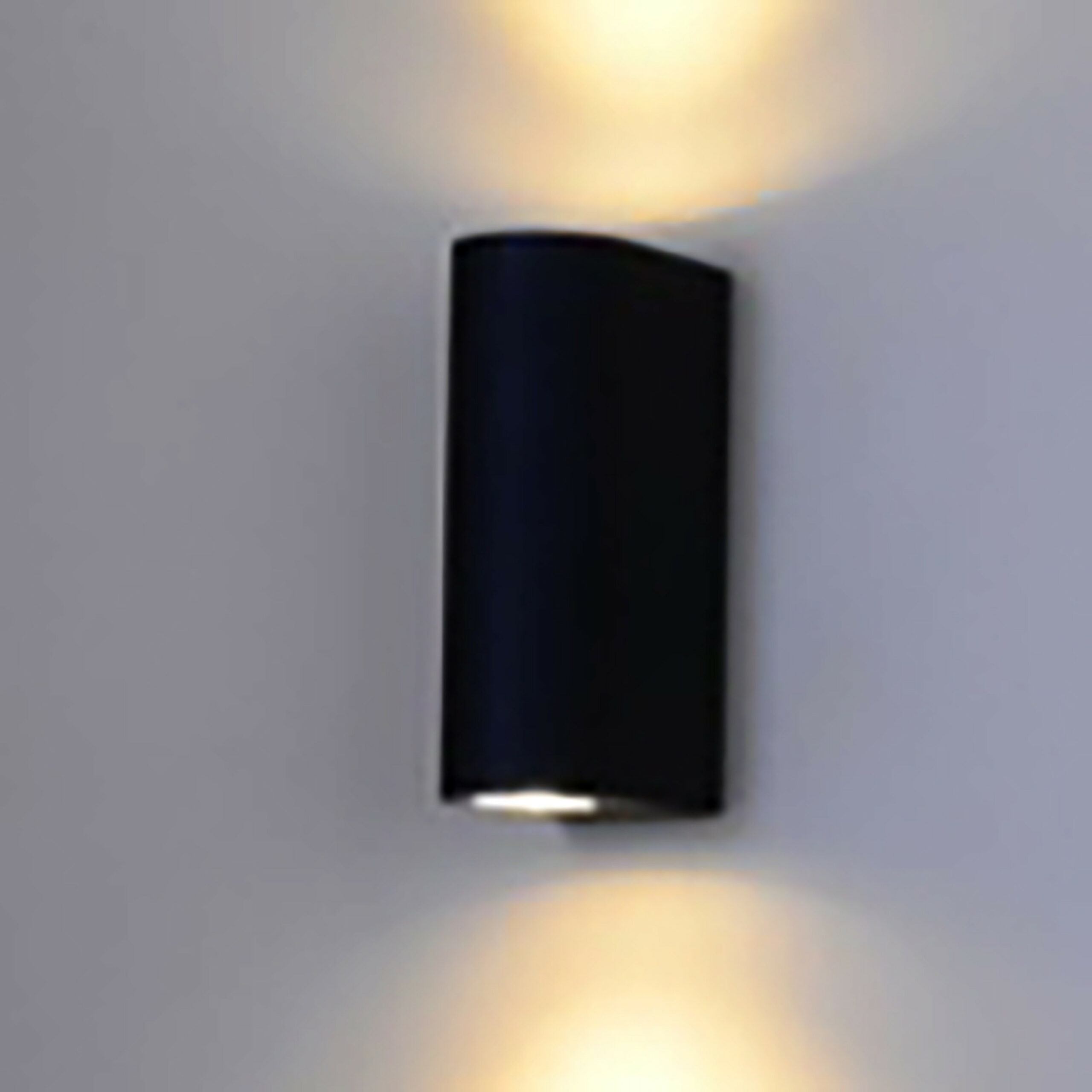 Applique murale LED 2×6W IP65 noir 3000K W50×150H×80E mm