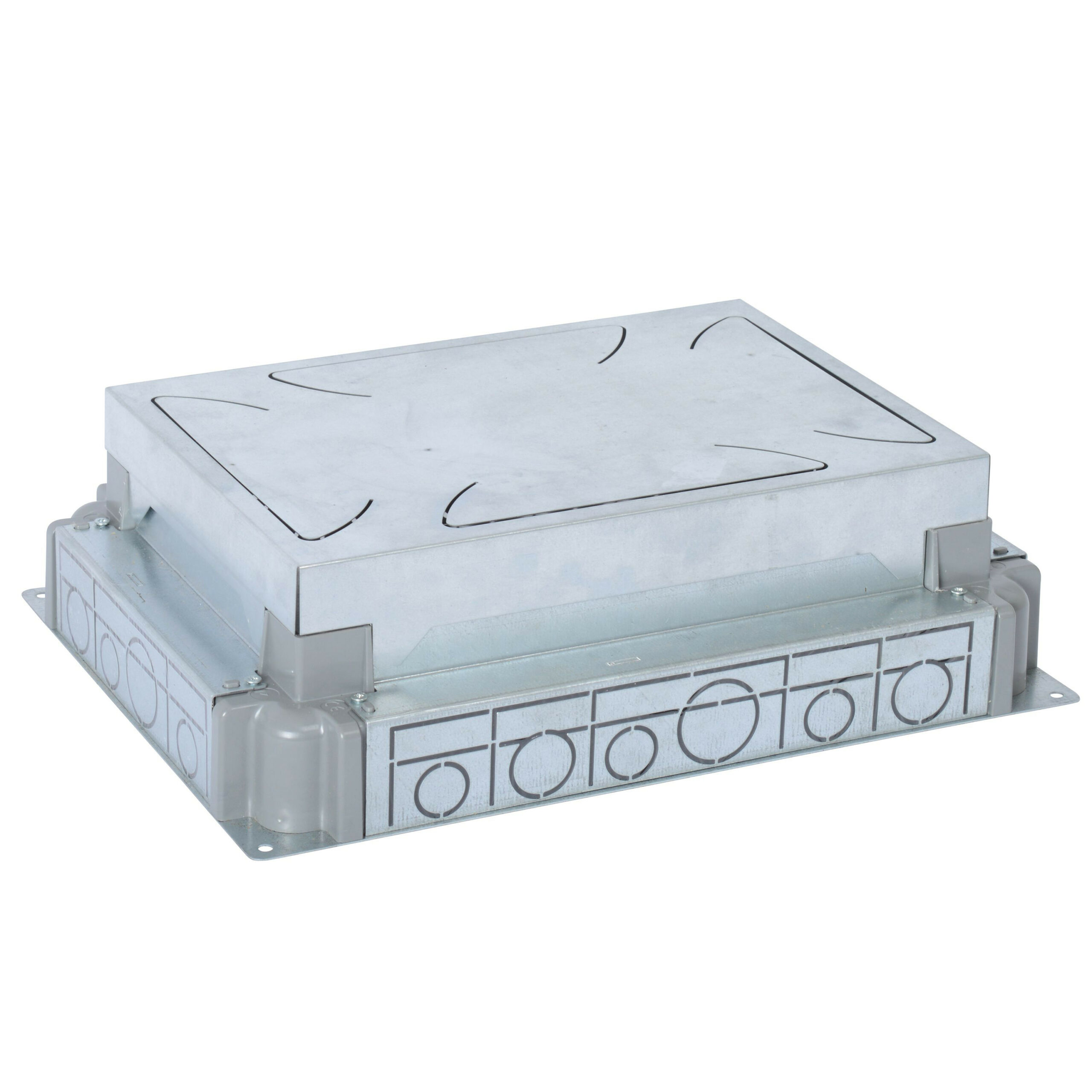 Boîte d’encastrement chape béton auto-ajustable pour boîte de sol standard ou affleurante 8 modules ou 12 modules