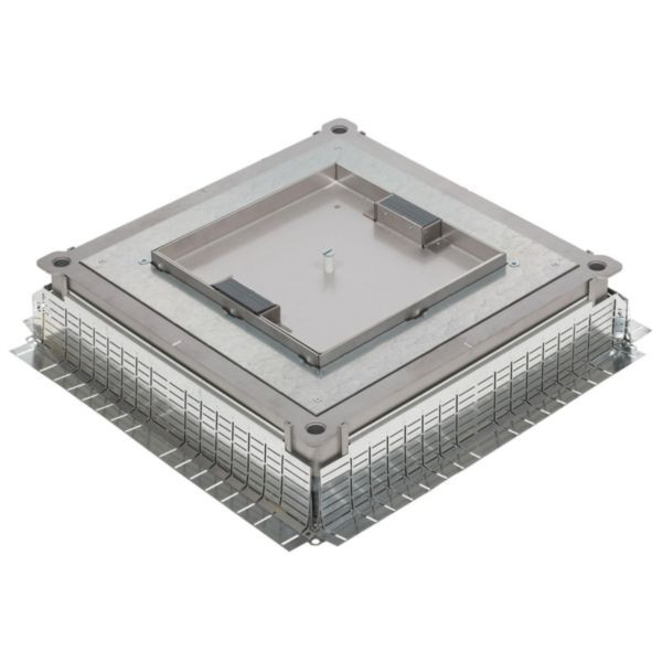 Boîte de sol 24 modules pour charges lourdes dans parquet épais avec 2 sorties de câbles latérales
