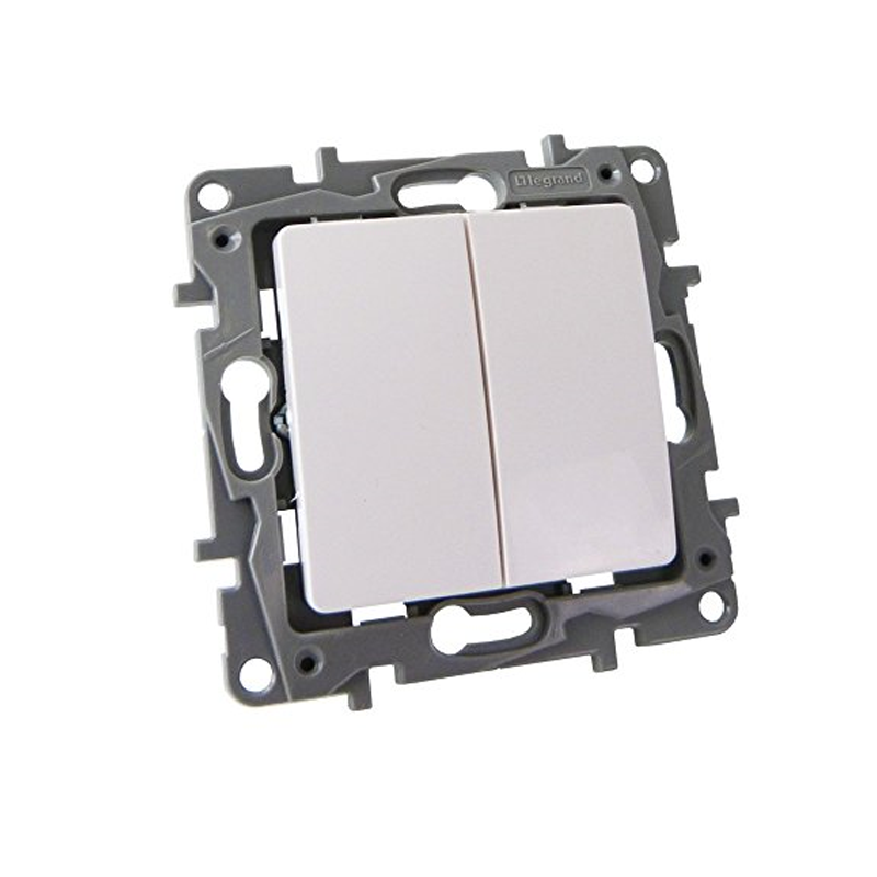 Bouton-poussoir Niloé – simple – NO-NF – 6 A – 250 V~ – bornes automatiques – blanc – produit