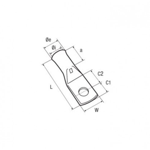 Cosse tubulaire cuivre étamé – 120mm² – Diamètre 10