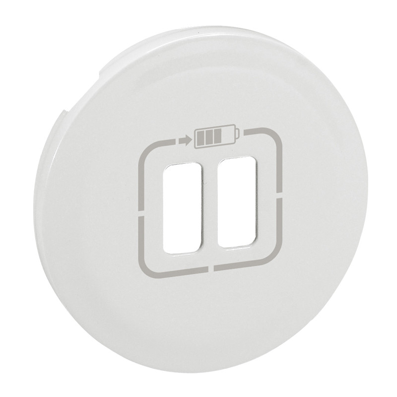 Enjoliveur Céliane pour prise double USB Type-A et Type-C – Blanc