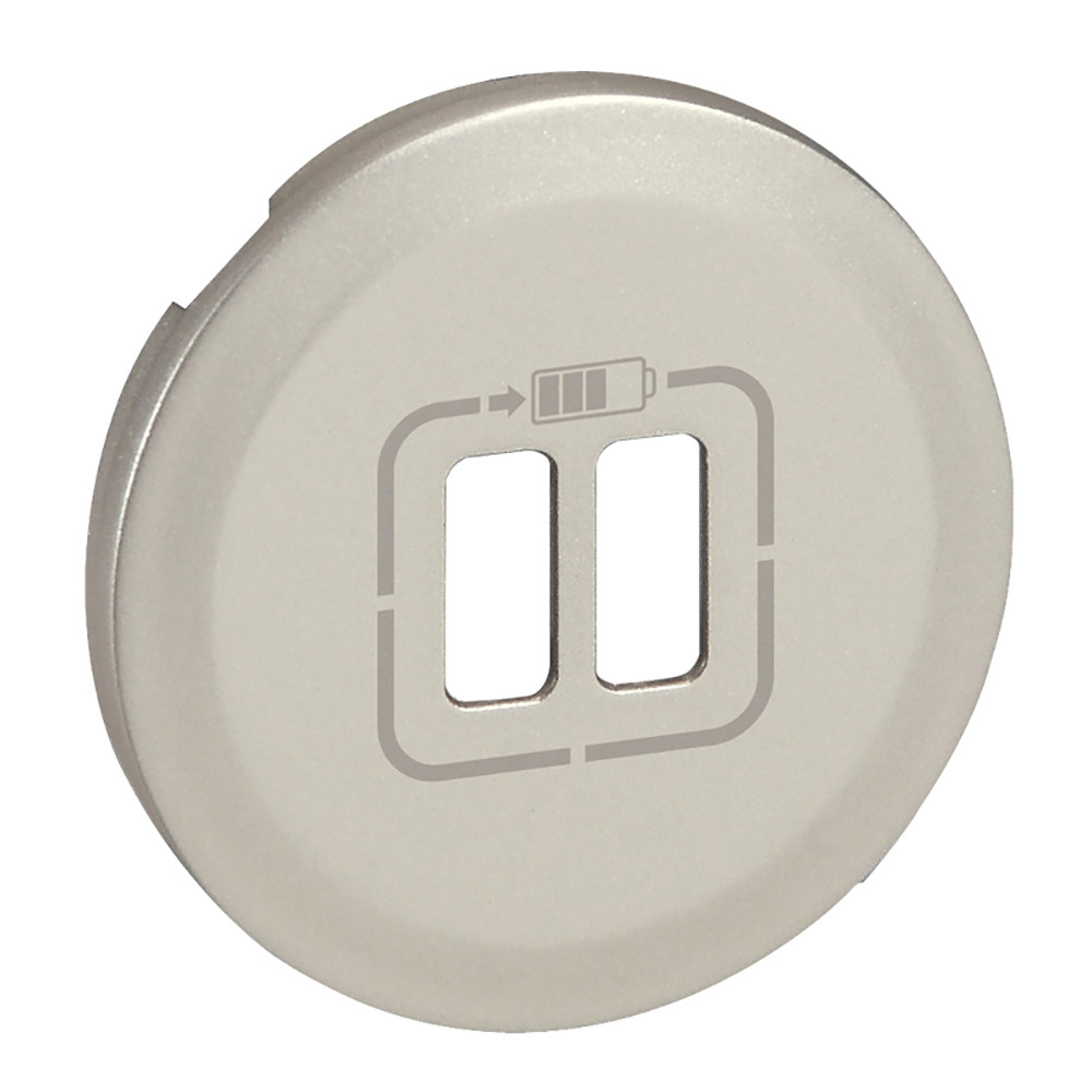 Enjoliveur Céliane pour prise double USB Type-A et Type-C – finition titane