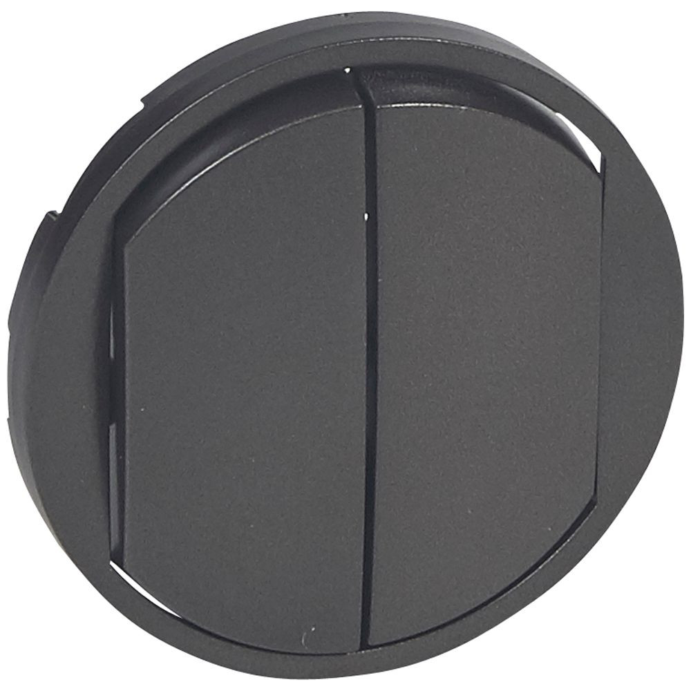 Enjoliveur large Céliane pour double interrupteur , va-et-vient ou poussoir – finition graphite
