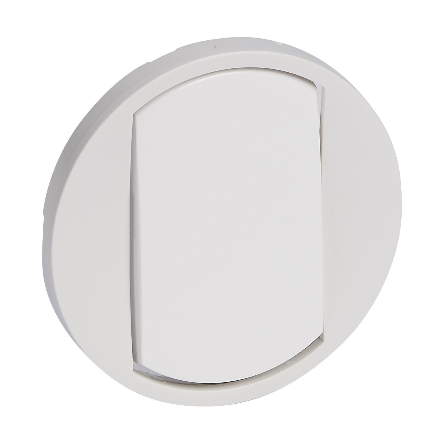 Enjoliveur large Céliane pour interrupteur , va-et-vient ou poussoir Soft – Blanc
