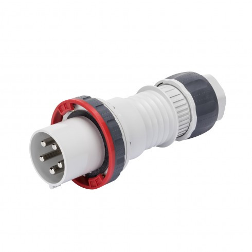 Fiche Mobile Droite HP – 3P+T 125A 380-415V 50/60HZ – ROUGE – 6H – BORNE À CAGE