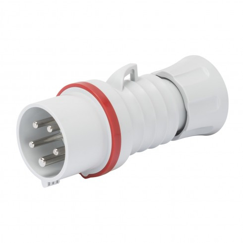 Fiche Mobile Droite HP – IP44/IP54 – 3P+T 16A 380-415V 50/60HZ – ROUGE – 6H – CÂBLAGE À VIS