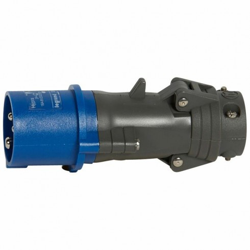 Fiche Mobile Droite Hypra IP44 16A – 200V À 250V – 2P+T – Plastique