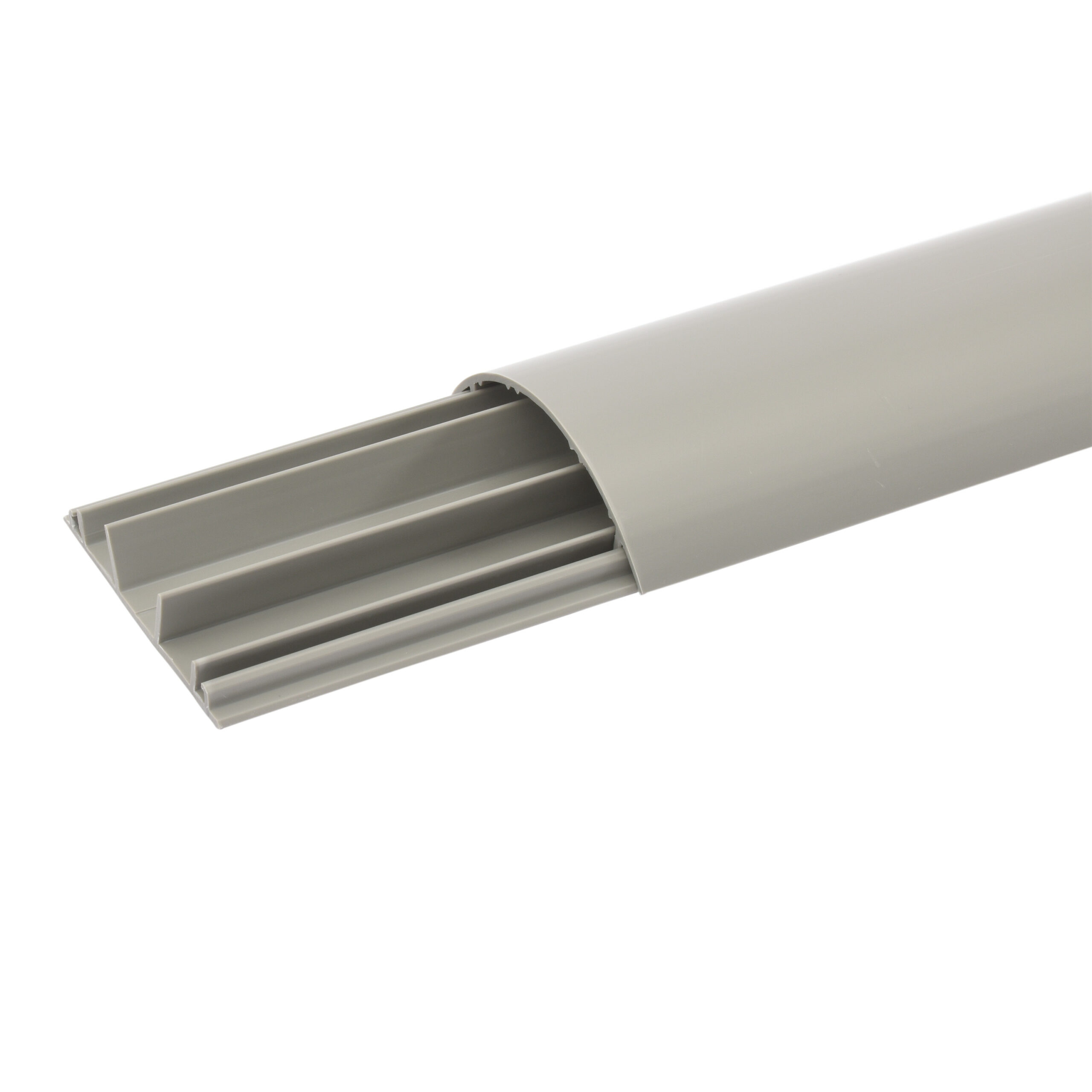 Goulotte de sol DLP – 75×18 mm – 3 compartiments – gris – L 2m – 030093