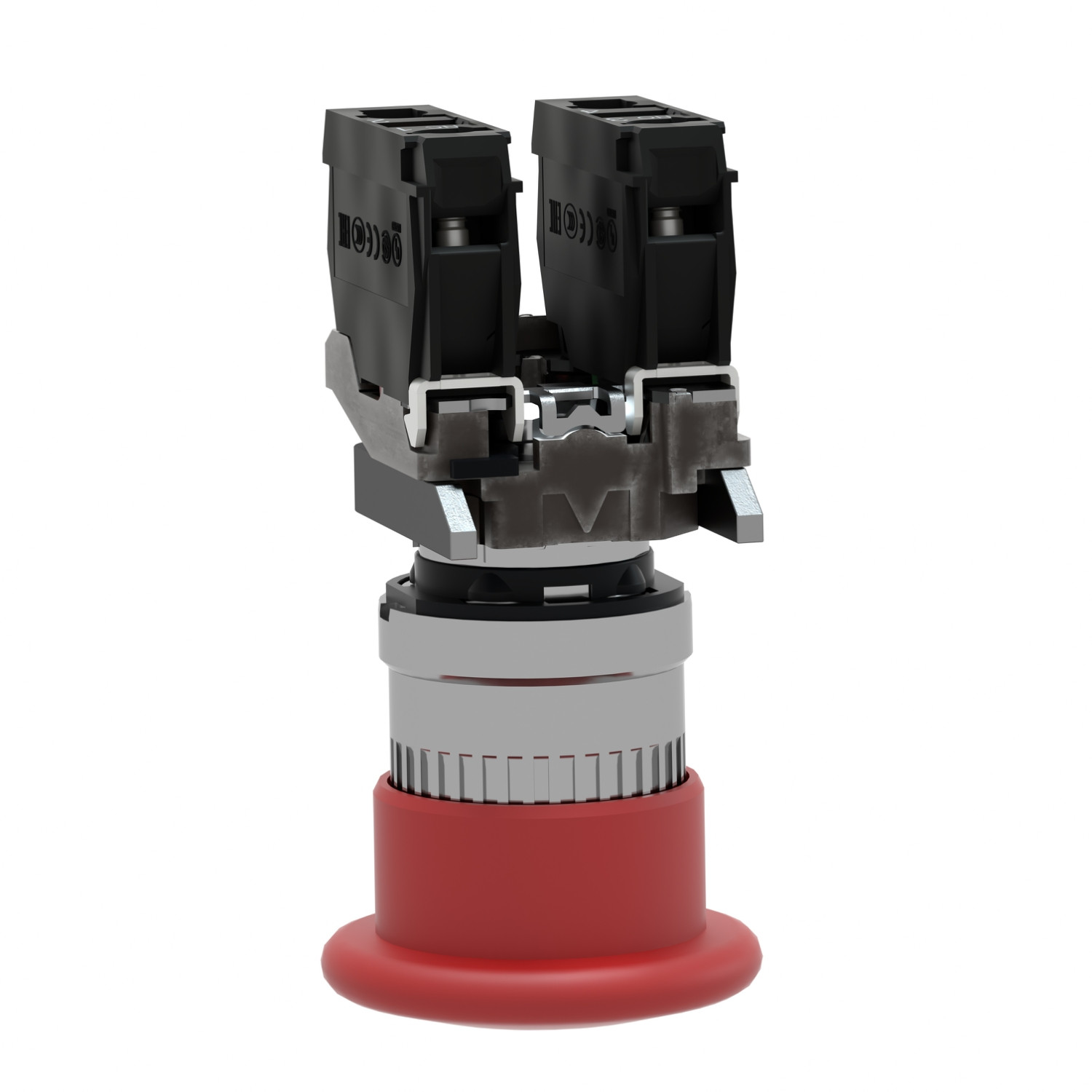 Harmony XB4 – arrêt urgence – Ø40 – pousser tirer – rouge – 1O+1F – vis étrier