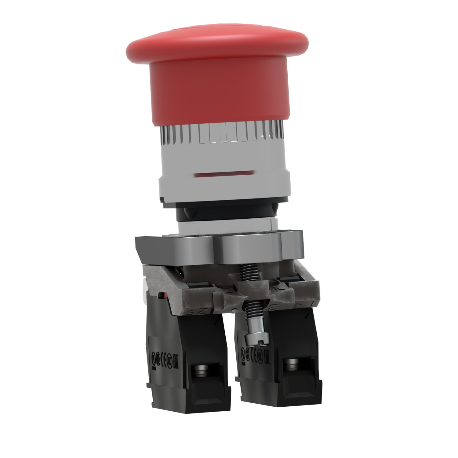 Harmony XB4 – arrêt urgence – Ø40 – pousser tirer – rouge – 1O+1F – vis étrier