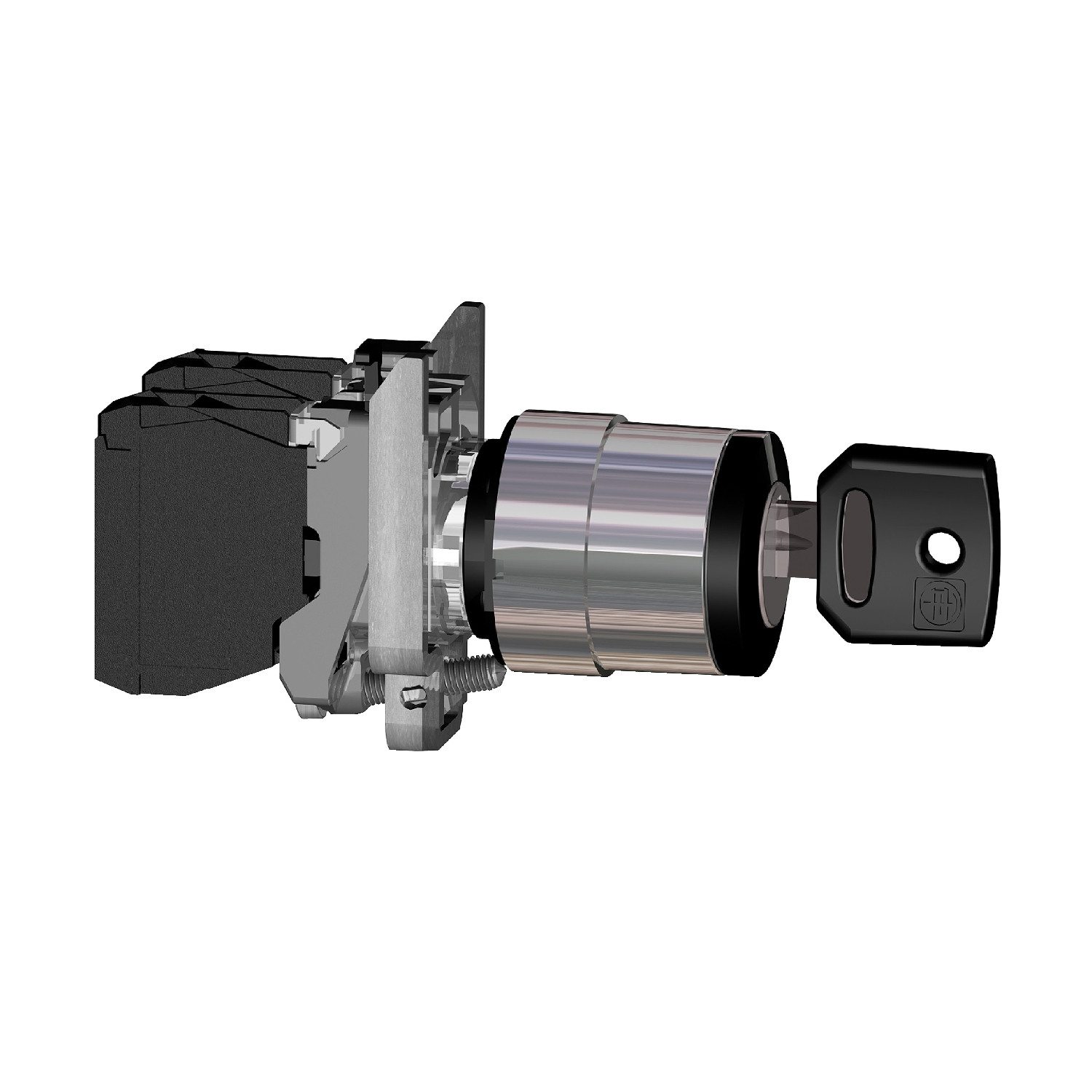 Harmony XB4 – bouton à clé 455 Atx – Ø22 – 3 pos fix – retr GCD – 2F – vis