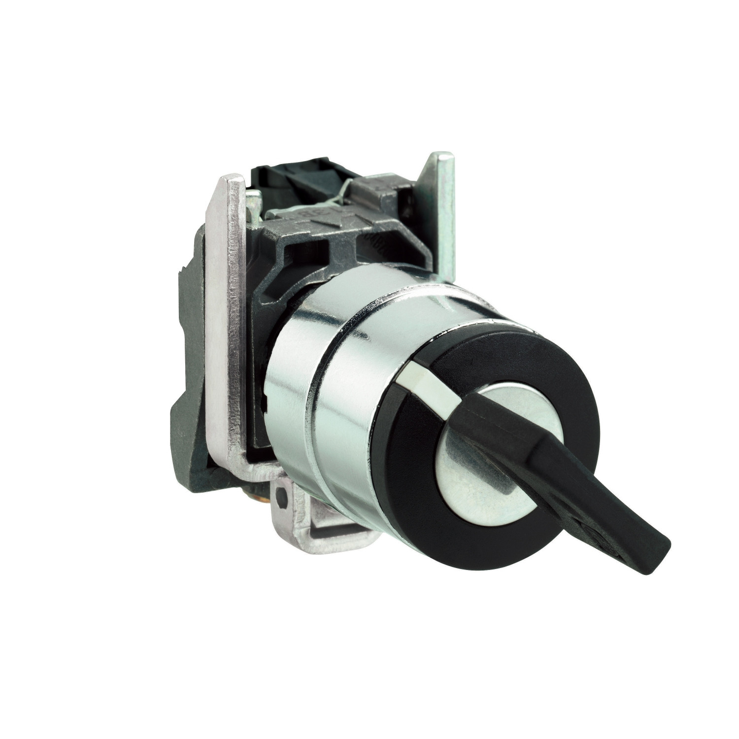 Harmony XB4 – bouton à clé 455 – Ø22 – 2 pos à rap. – retr G – 1F – vis étrier
