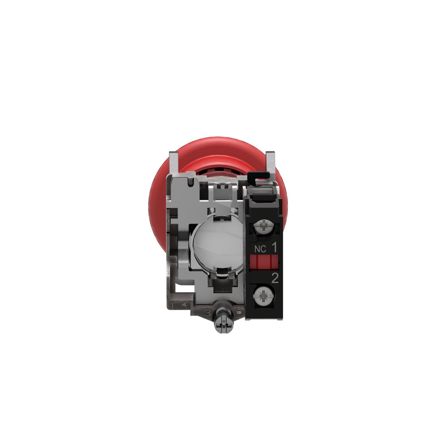 Harmony XB4 – bouton arrêt urgence – Ø40 – à clé 455 – rouge – 1O – vis