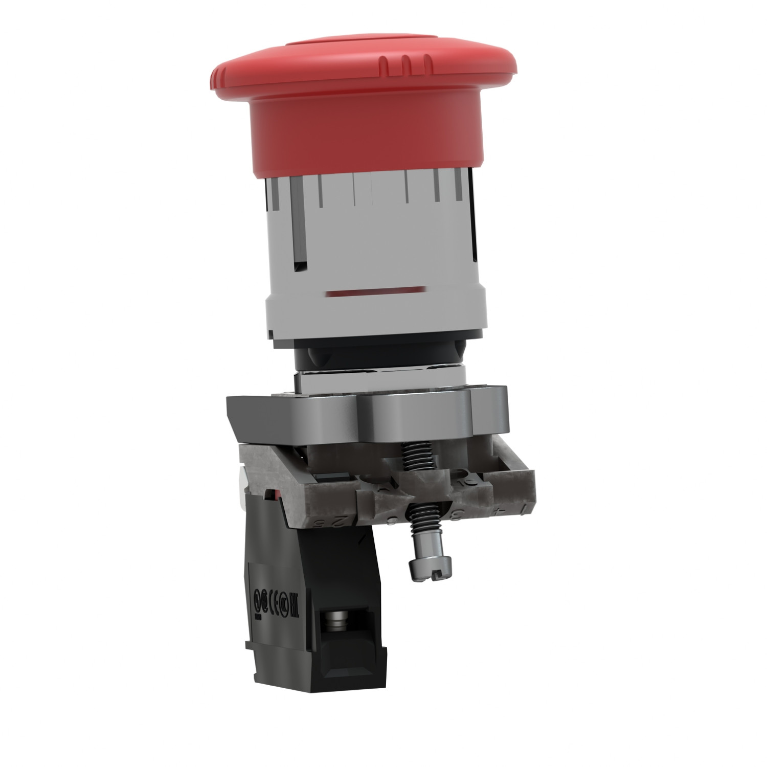 Harmony XB4 – bouton arrêt urgence – Ø40 – pousser tourner – rouge – 1O – vis