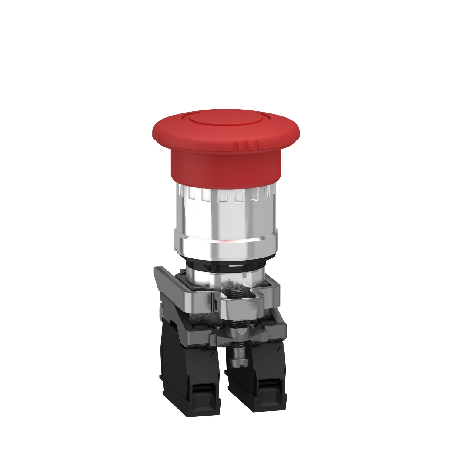Harmony XB4 – bouton arrêt urgence – Ø40 – pousser tourner – rouge – 1O+1F – vis