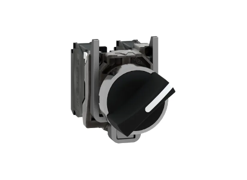 Harmony XB4 – bouton tournant manette – Ø22 – 2 pos fix – noir – 1O+1F – vis étr