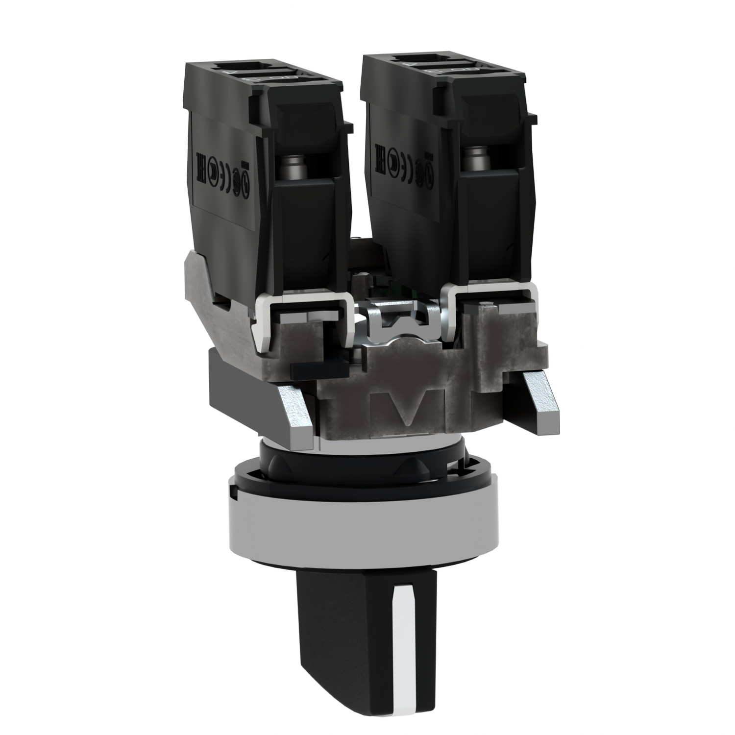 Harmony XB4 – bouton tournant manette – Ø22 – 3 pos fix – noir – 2F – vis étrier