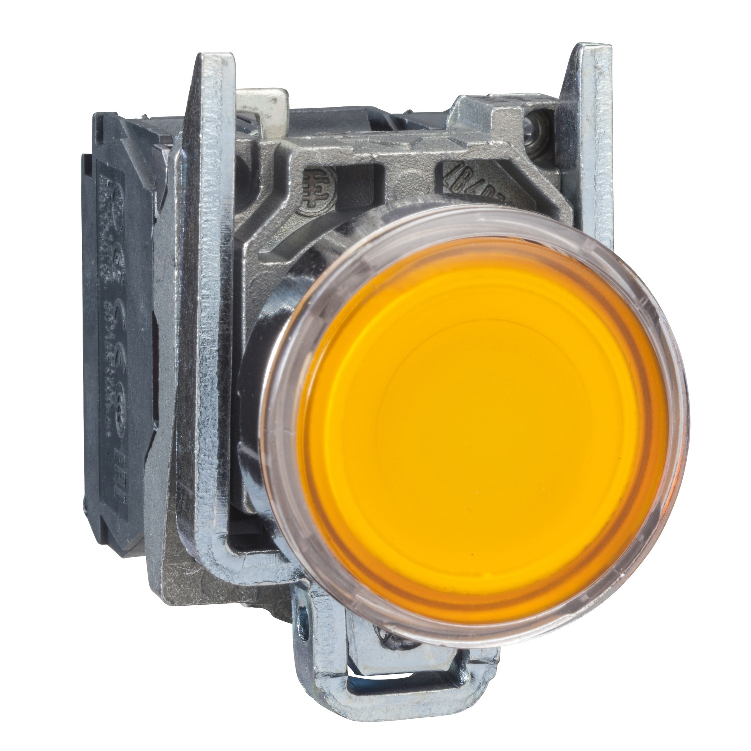 Harmony XB4 – poussoir lumineux – 1F+1O – orange – Ø22 – alim directe -250V