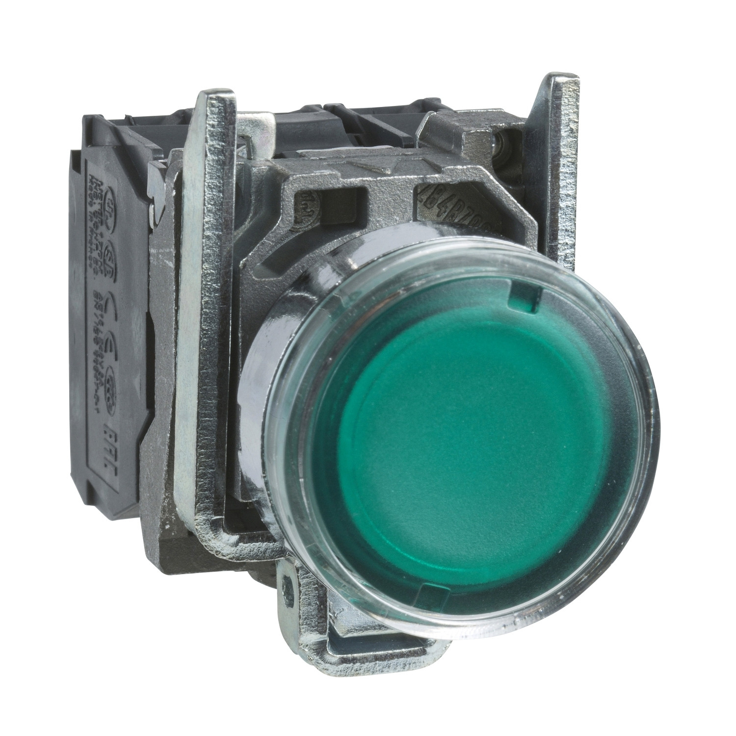 Harmony XB4 – poussoir lumineux – 1F+1O – vert – Ø22 – alim directe – 250V
