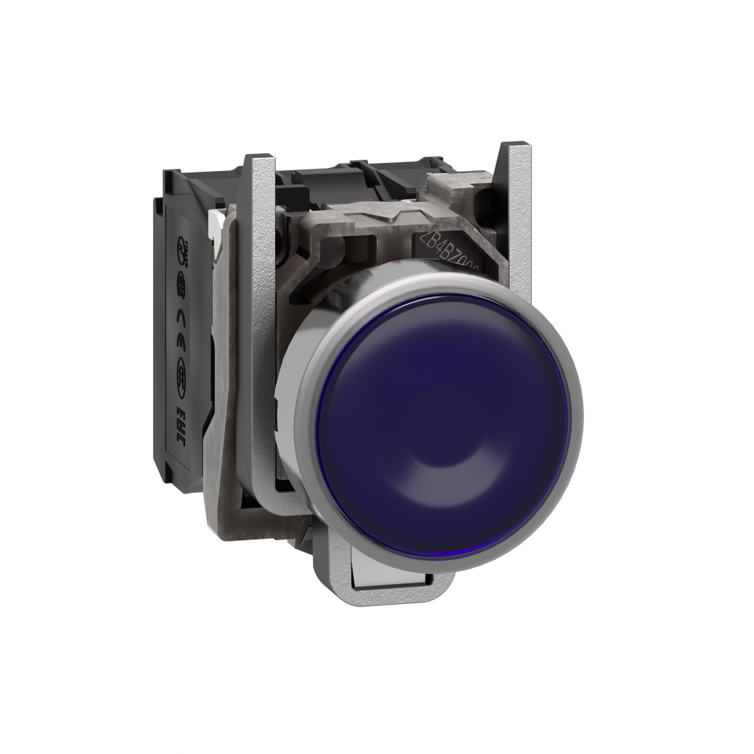 Harmony XB4 – poussoir lumineux LED – 1F+1O – bleu – Ø22 – 230VAC