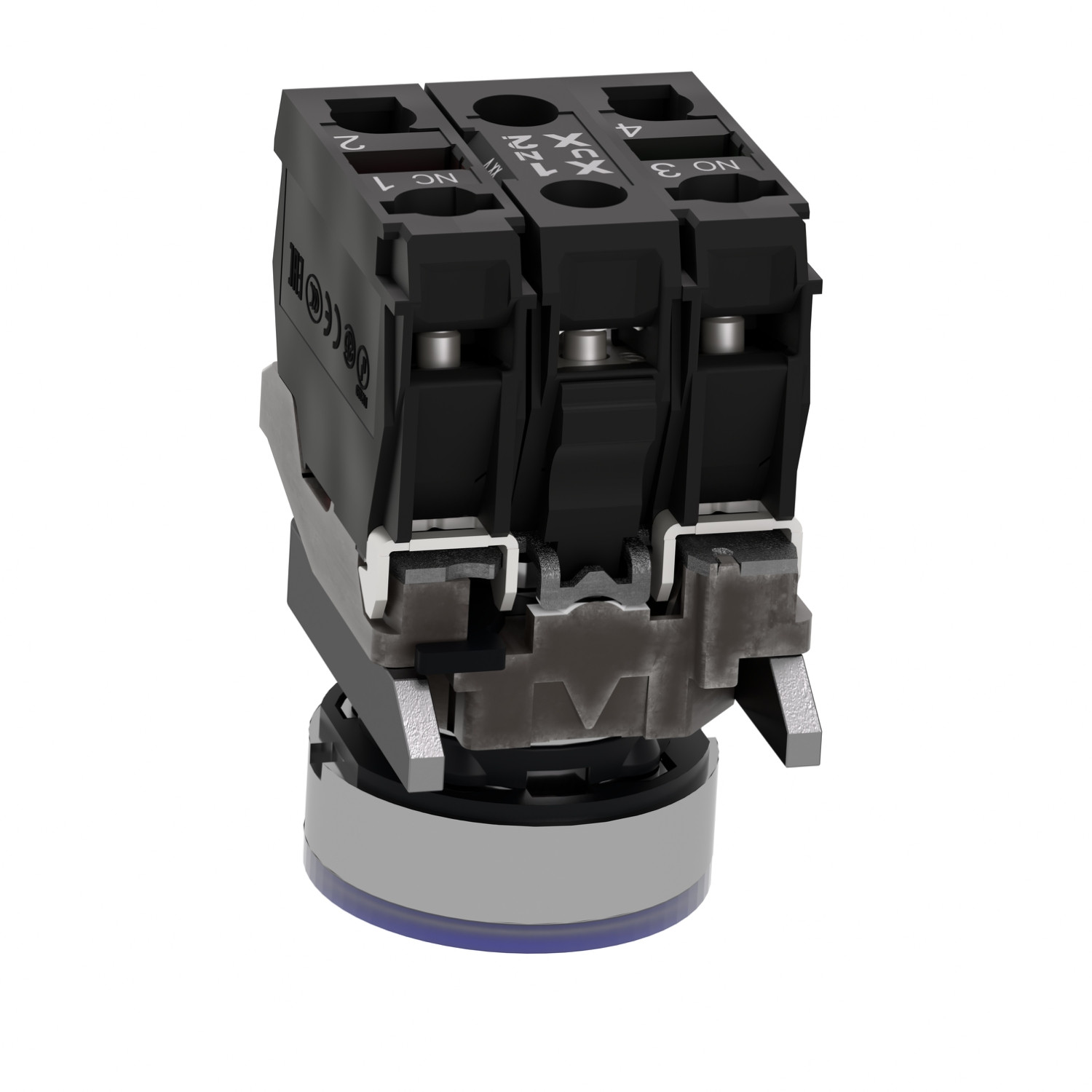 Harmony XB4 – poussoir lumineux LED – 1F+1O – violet – Ø22 – 24VACDC