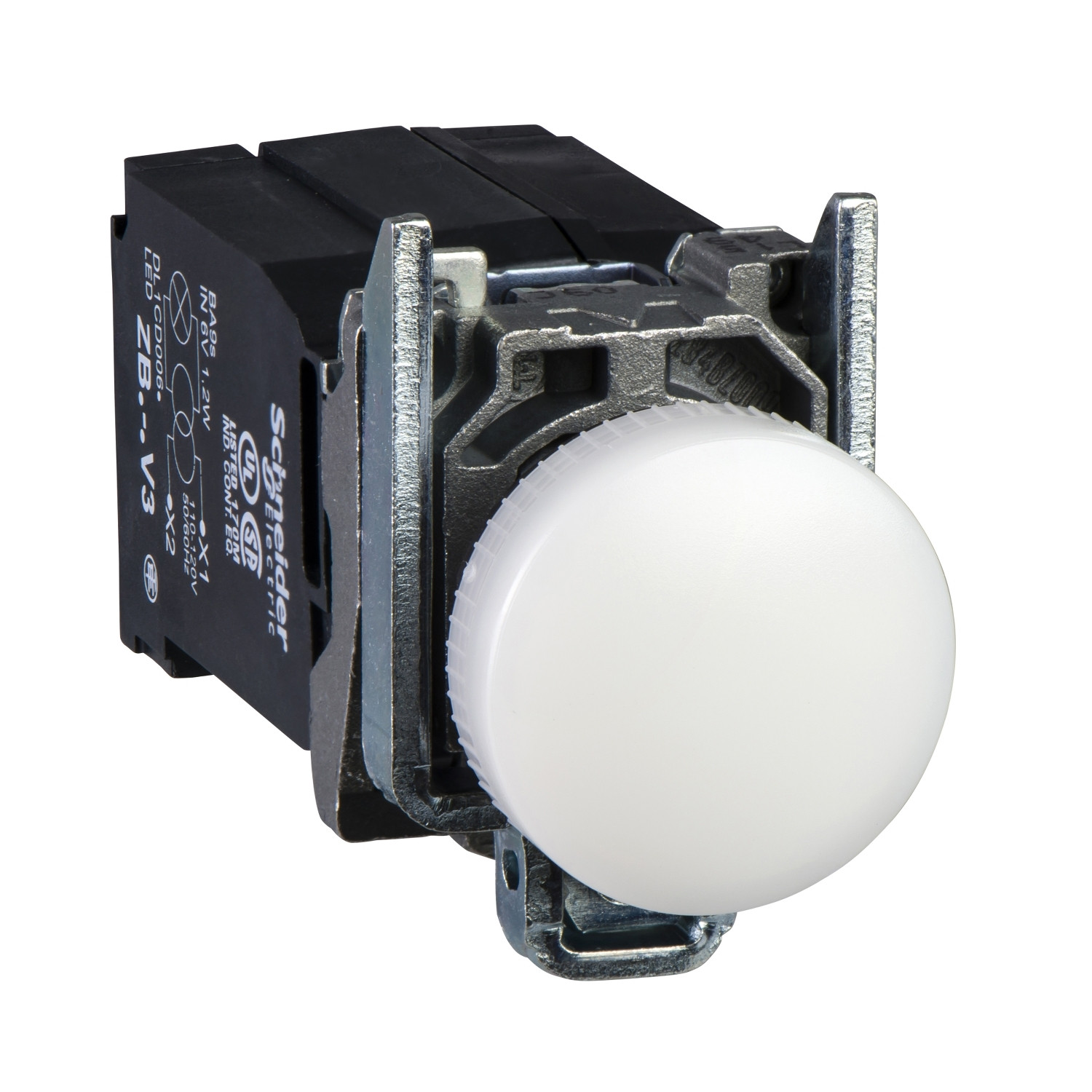 Harmony XB4 – voyant lumineux BA9s – Ø22 – blanc – 230V – vis étrier