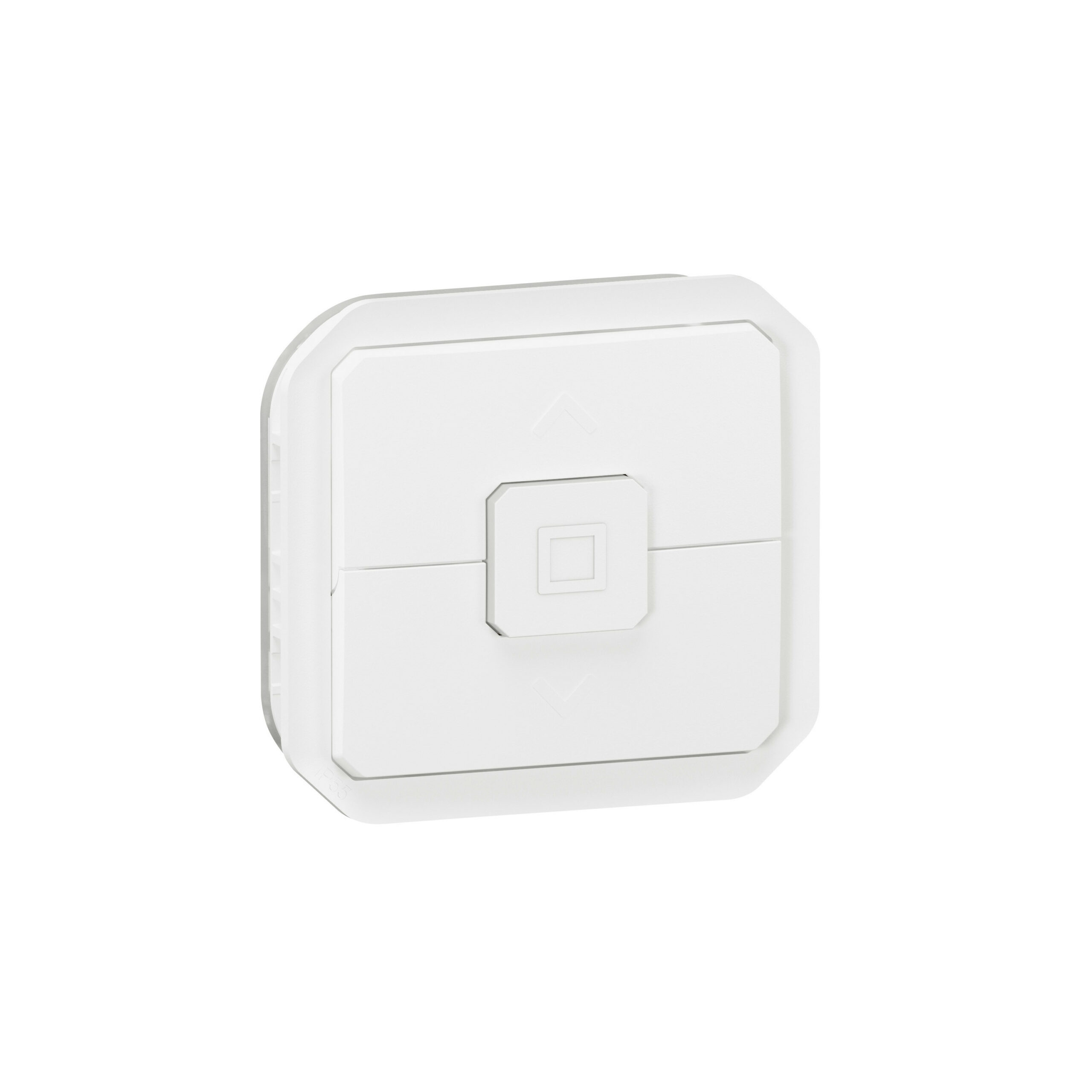 Interrupteur étanche pour commande directe de moteur de volets roulants Plexo IP55 IK06 avec enjoliveur blanc