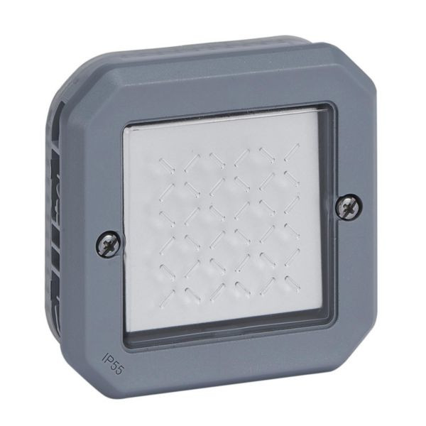 Interrupteur ou va-et-vient 16AX Plexo – Composable – Gris – IP55 – IK08