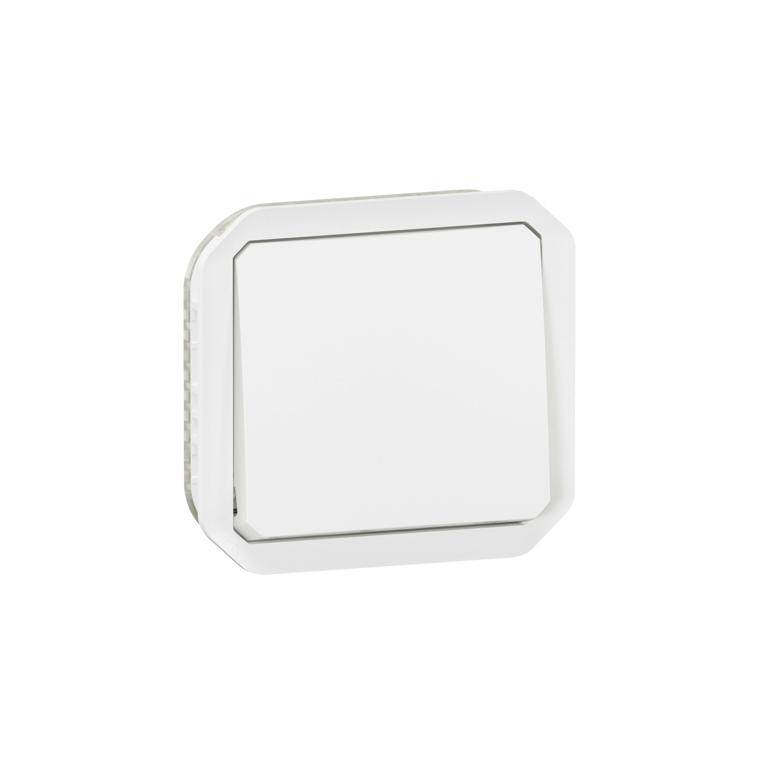 Interrupteur ou va-et-vient avec enjoliveur étanche Plexo 10AX 250V~ IP55 IK08 finition blanc