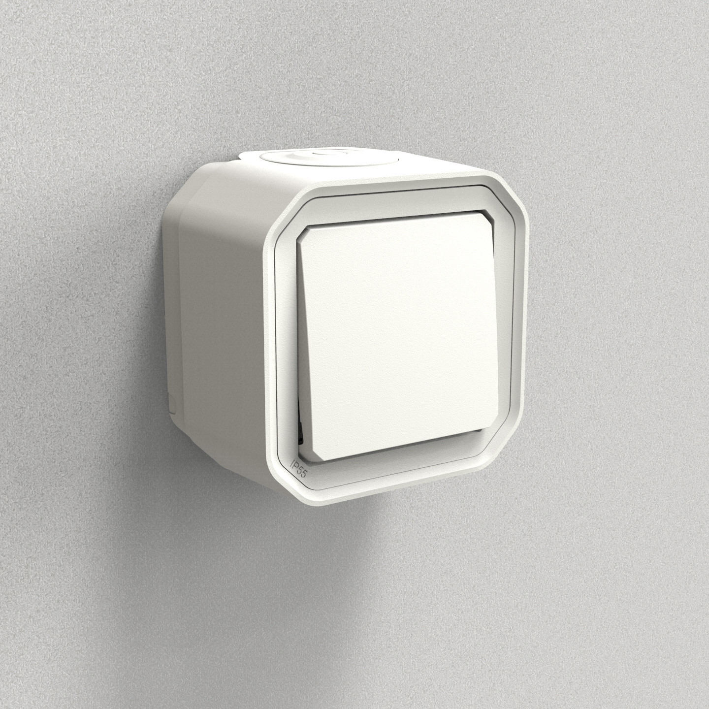 Interrupteur ou va-et-vient étanche Plexo 10AX 250V~ IP55 IK08 livré complet pour fixation saillie – blanc