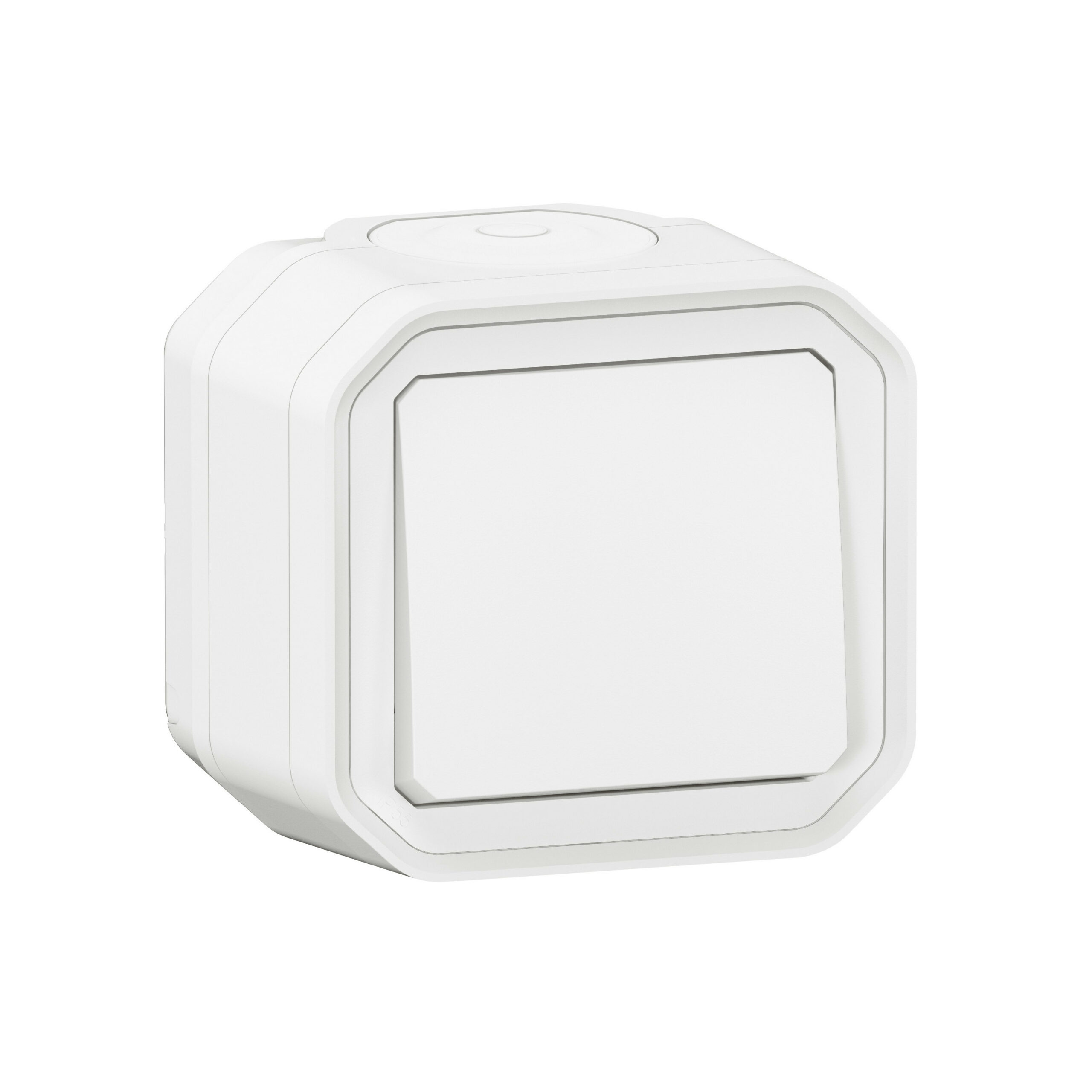Interrupteur ou va-et-vient étanche Plexo 10AX 250V~ IP55 IK08 livré complet pour fixation saillie – blanc