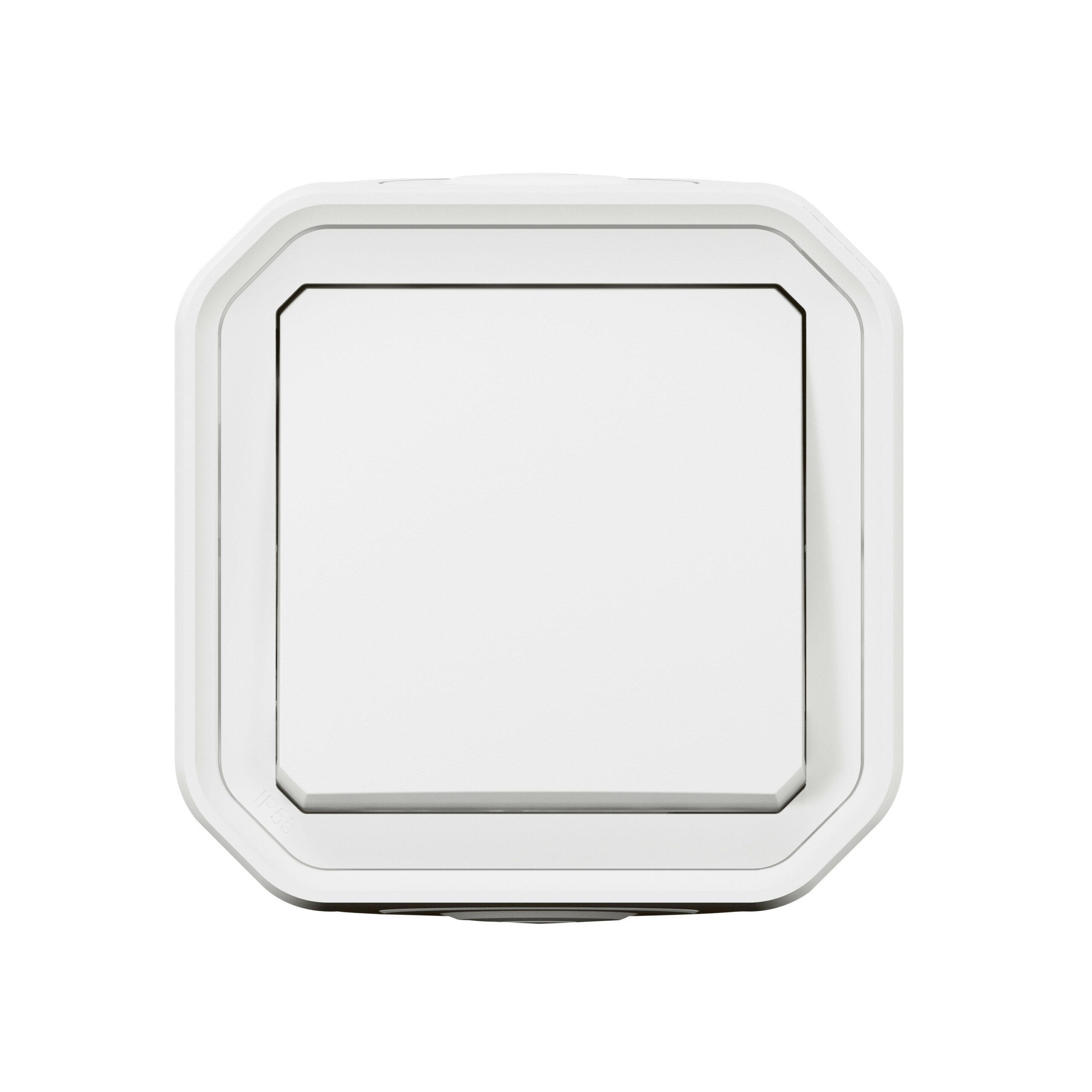 Interrupteur ou va-et-vient étanche Plexo 10AX 250V~ IP55 IK08 livré complet pour fixation saillie – blanc