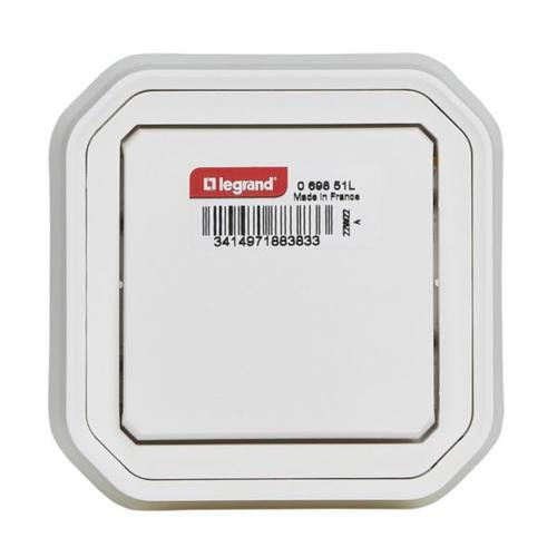 Interrupteur ou va-et-vient étanche Plexo complet IP55 IK08 encastré 10AX 250V~ – blanc