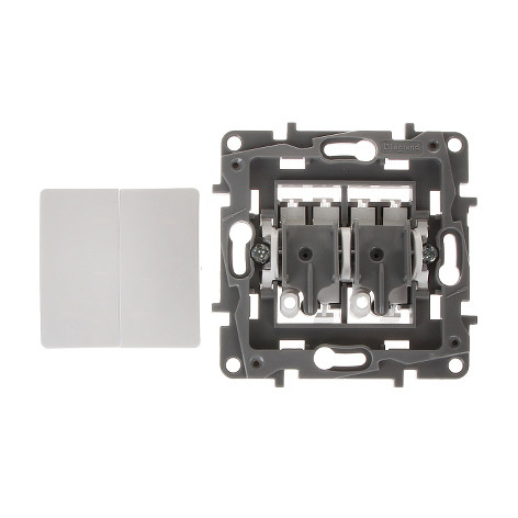 Interrupteur va-et-vient Niloé – 2 postes – 10 AX – 250 V~ – bornes automatiques – blanc