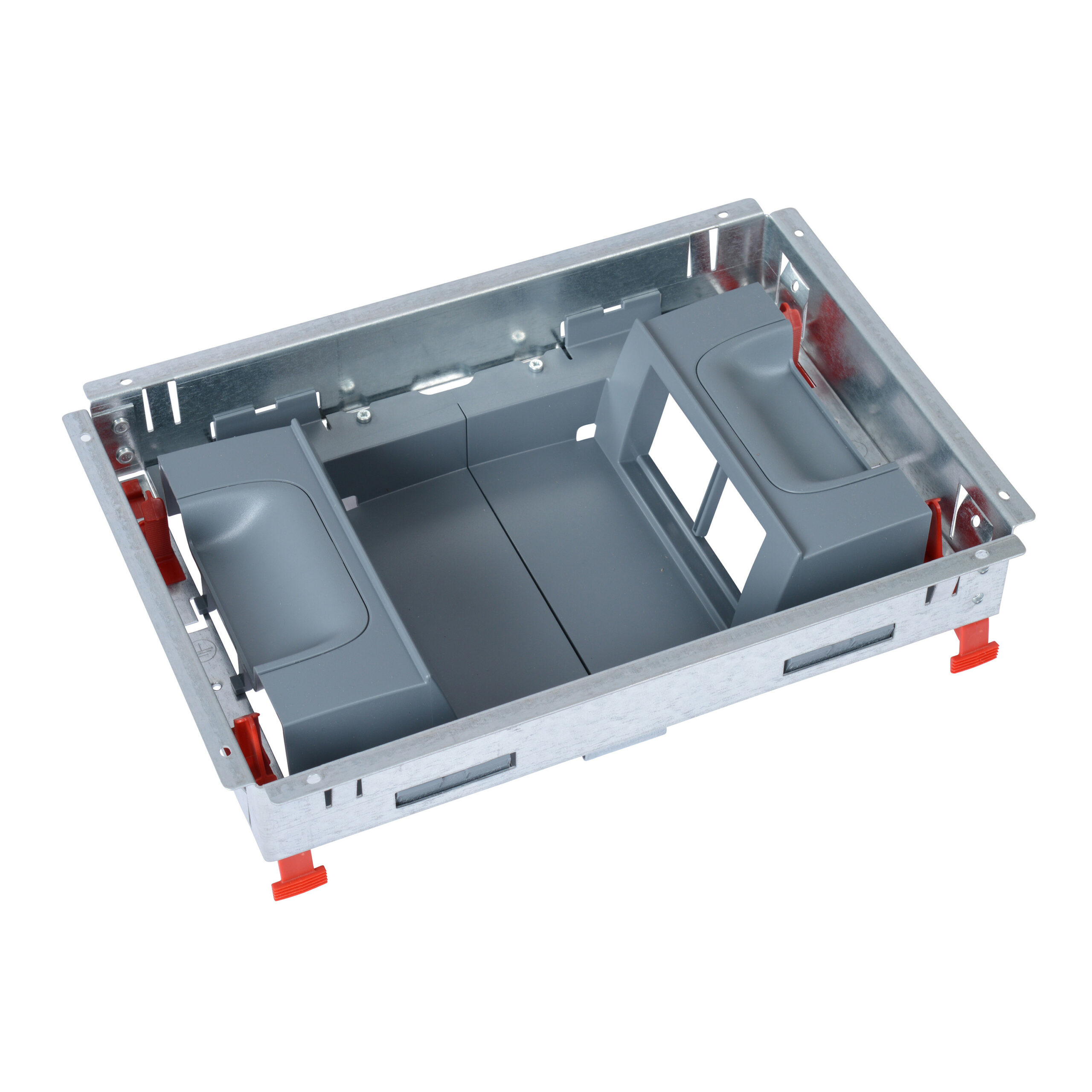 Kit support pour boîte de sol standard pour prises en position verticale 2 rangées de 4 modules – 8 modules