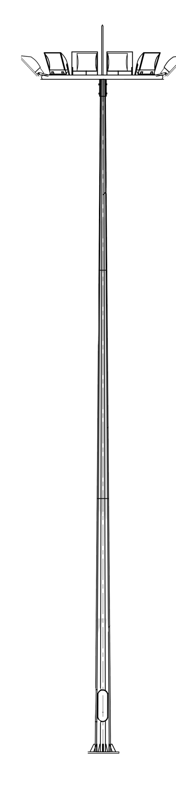 Mât de 24 m de haut Dodecagon avec (150-420) 24000mm