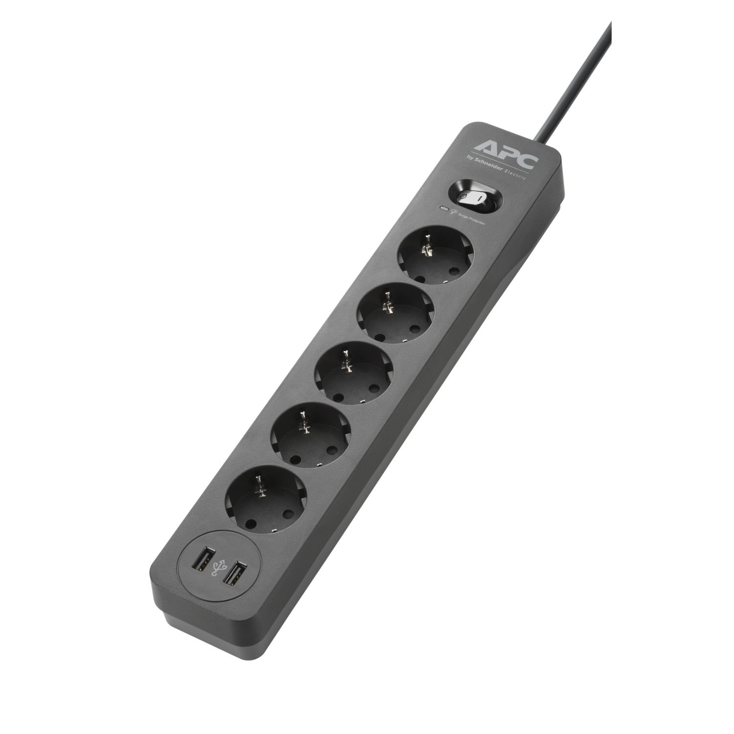 Multiprise APC Essential SurgeArrest 5 Prises 2 Ports USB Noir 230V Allemagne