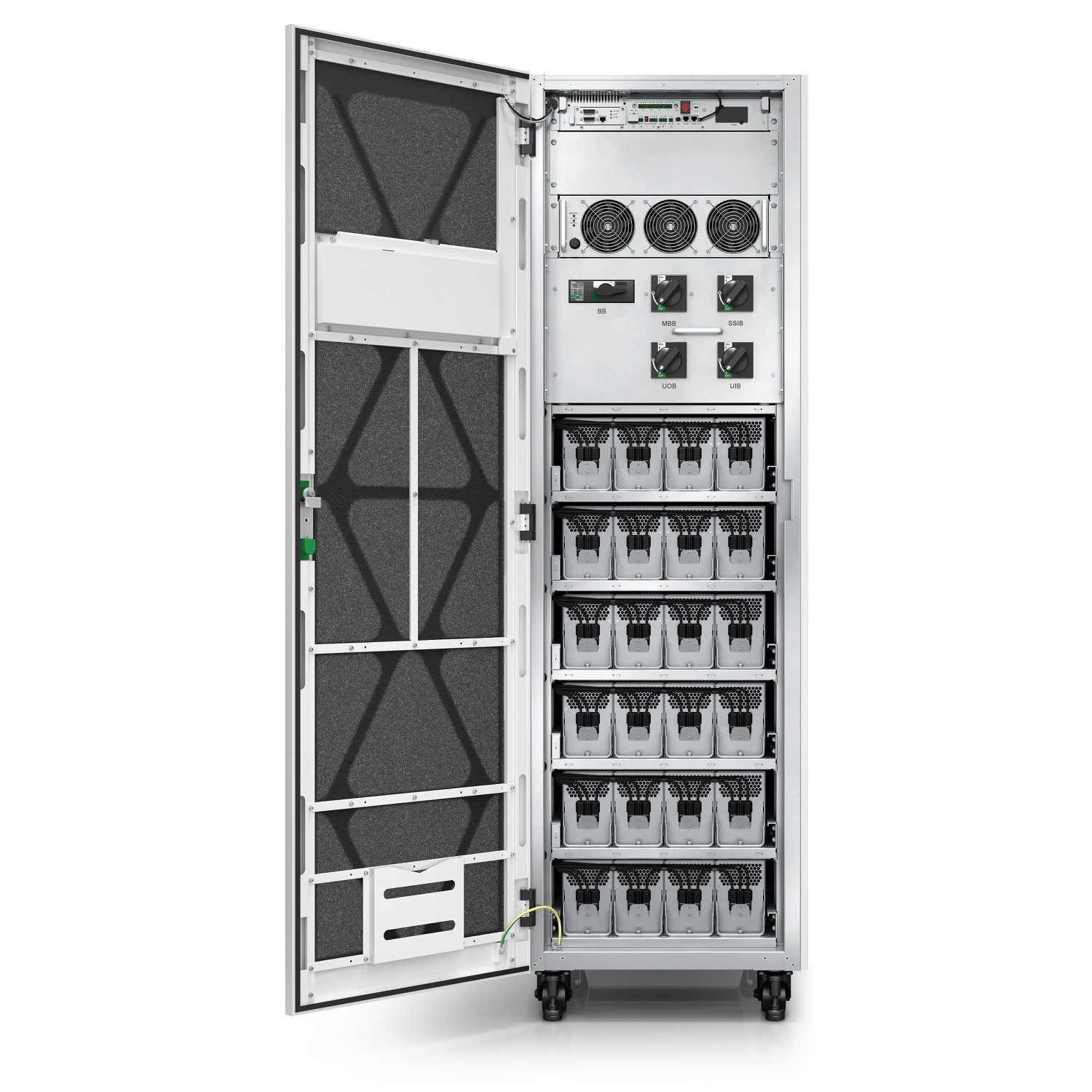 Onduleur 60kVA 400V 3:3 Easy UPS 3M, 3 batteries modulaires internes 9Ah extensibles à 6, démarrage 5×8