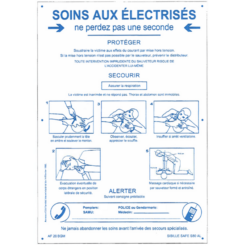 Pancarte « Soins aux électrisé »