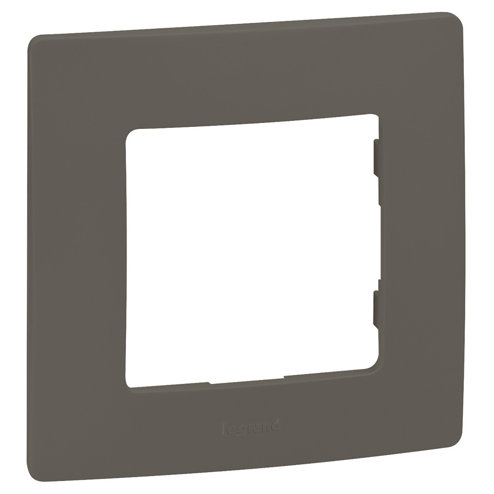 Plaque Niloé – 1 poste – taupe – Thermoplastique brillant – Fixation a clipser – IK04