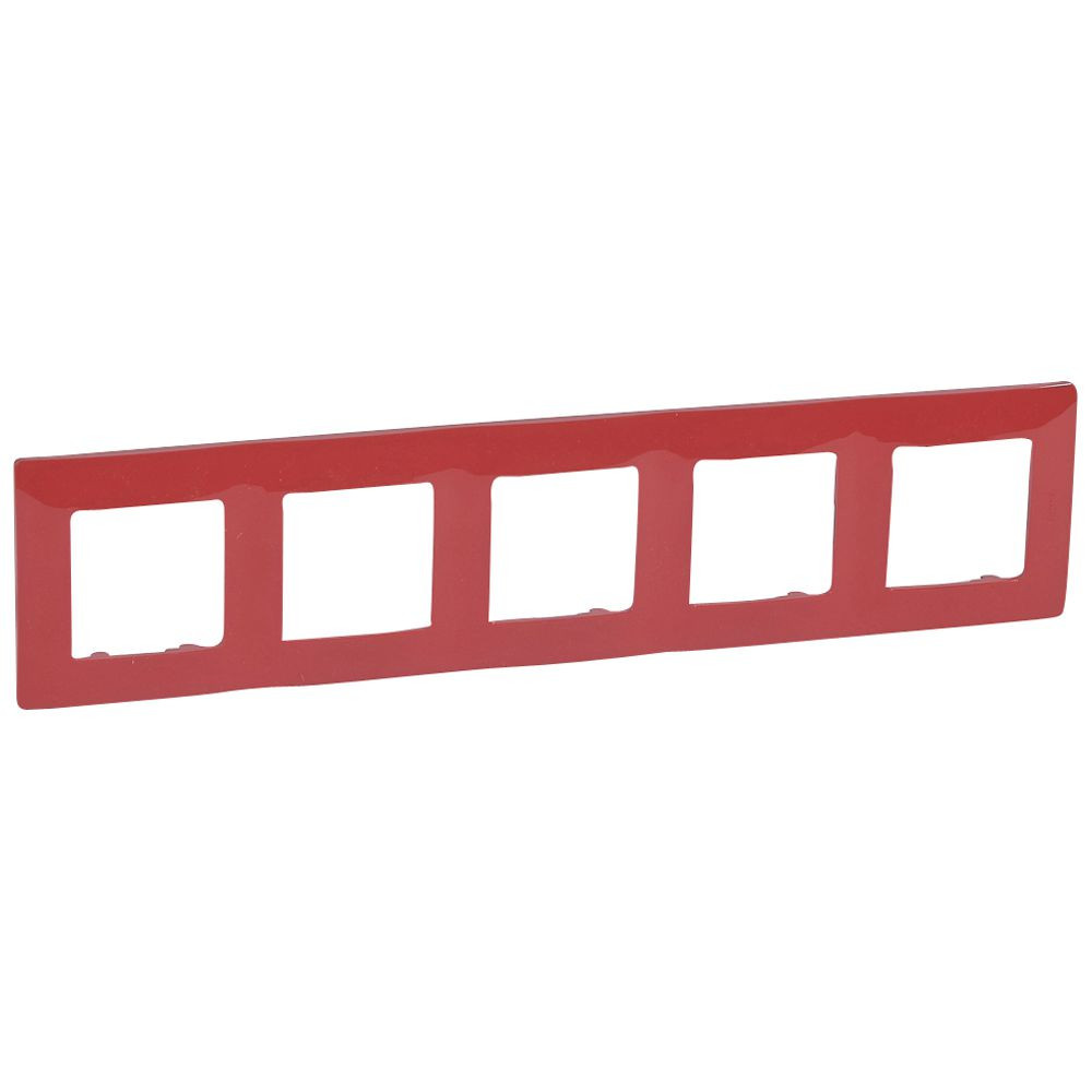 Plaque Niloé – 5 postes – rouge – Thermoplastique – Fixation a clipser – Montage encastré – IK04