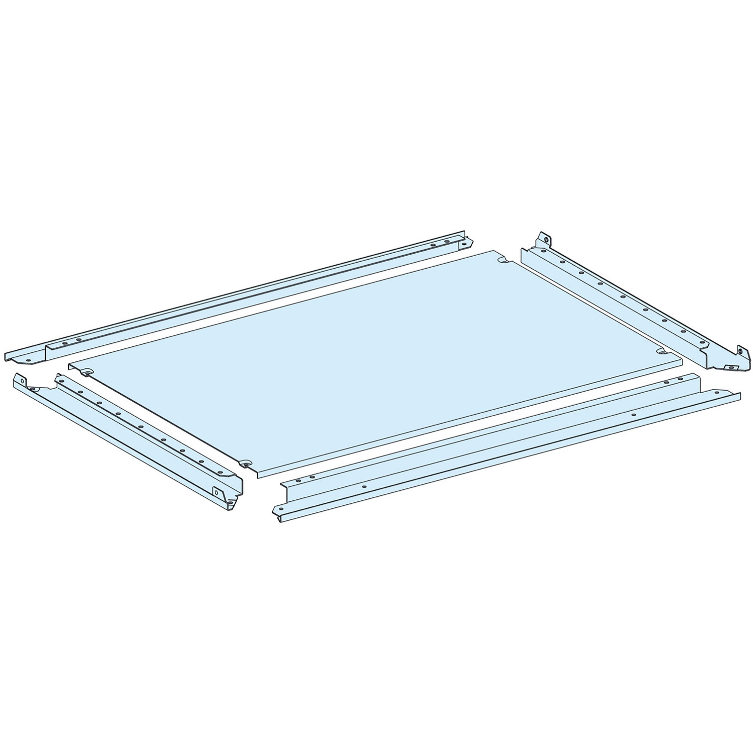 Plaque passe-câbles, PrismaSeT P, lisse type, pour coffret L650mm, D600mm, IP55, blanc, RAL 9003