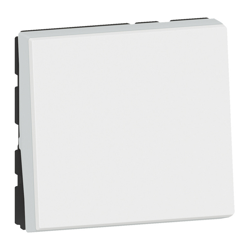 Poussoir ou poussoir inverseur Mosaic Easy-Led 6A 250V~ 2 modules – blanc antimicrobien
