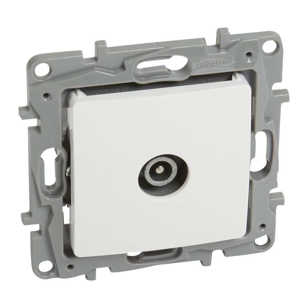 Prise de passage TV Niloé – Attenuation -14 dB – Blanc – IK04 – IP21 – Thermoplastique
