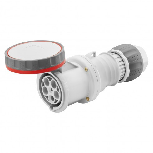 Prise Mobile Droite Hp – IP66/IP67/IP68/IP69 – 3P+N+T 125A 346-415V 50/60HZ – ROUGE – 6H – BORNE À CAGE