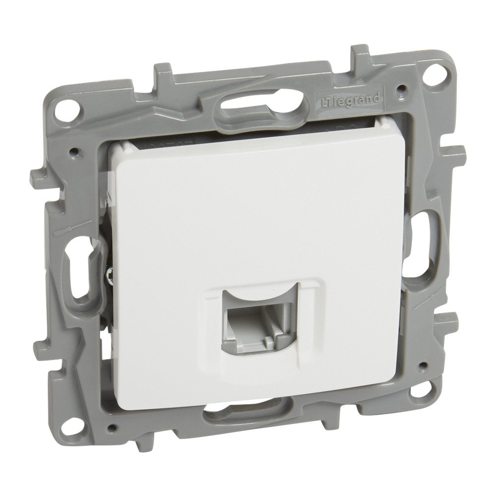 Prise RJ11 Niloé – blanc – Catégorie 3 – IP20 – Sans halogène