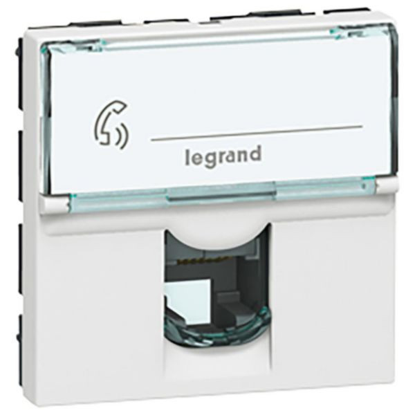 Prise RJ12 6 contacts Mosaic 2 modules – Blanc