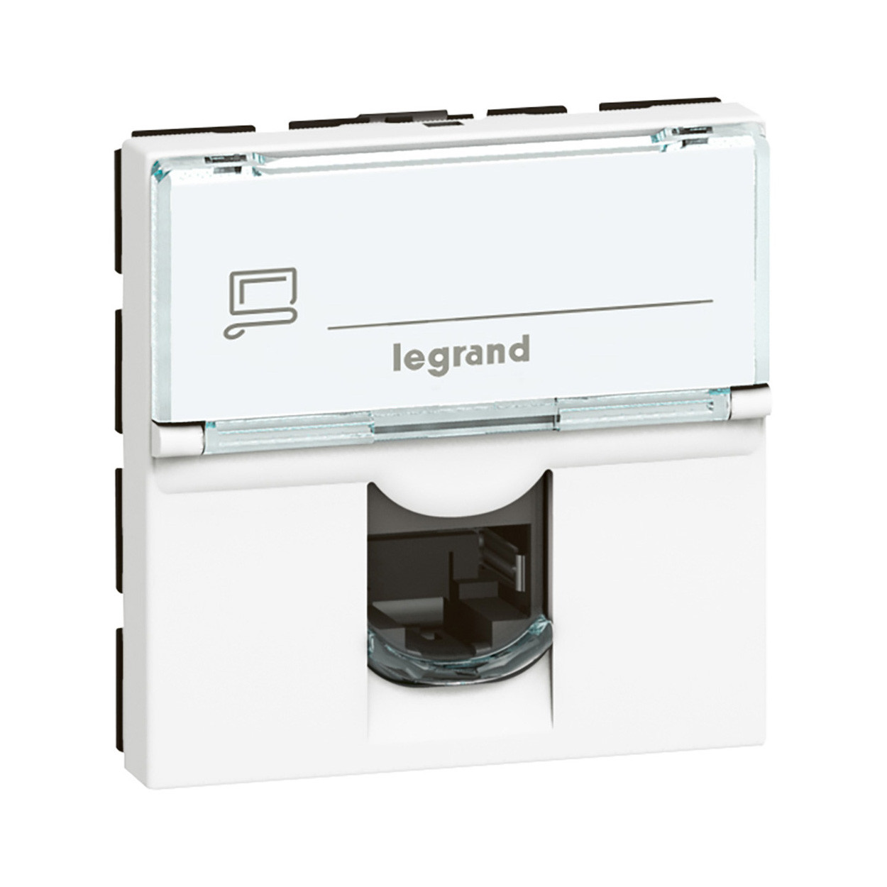 Prise RJ45 catégorie 6 FTP Mosaic 2 modules – blanc
