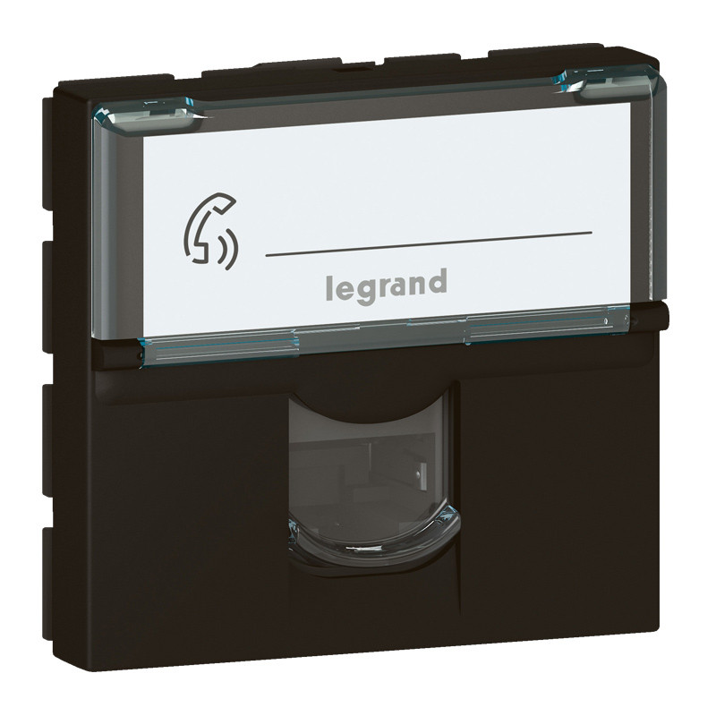 Prise RJ45 catégorie 6 FTP Mosaic 2 modules – noir mat